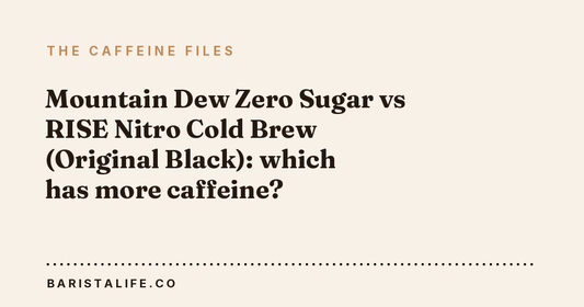 Mountain Dew Zero Sugar vs RISE Nitro Cold Brew (Original Black): which has more caffeine?