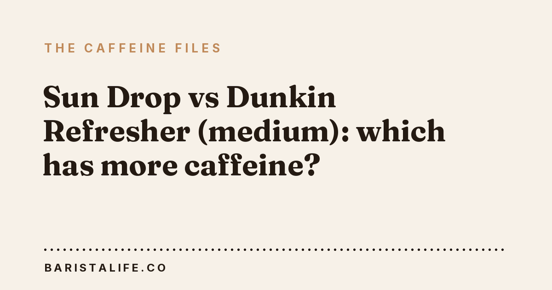 Sun Drop vs Dunkin Refresher (medium): which has more caffeine?