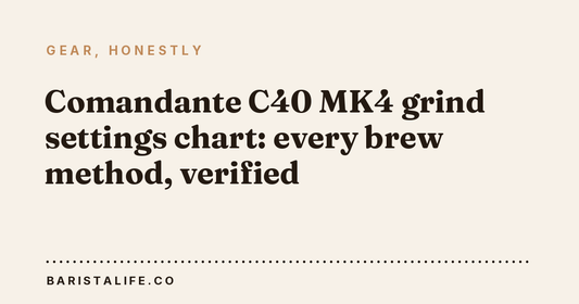 Comandante C40 MK4 grind settings chart: every brew method, verified
