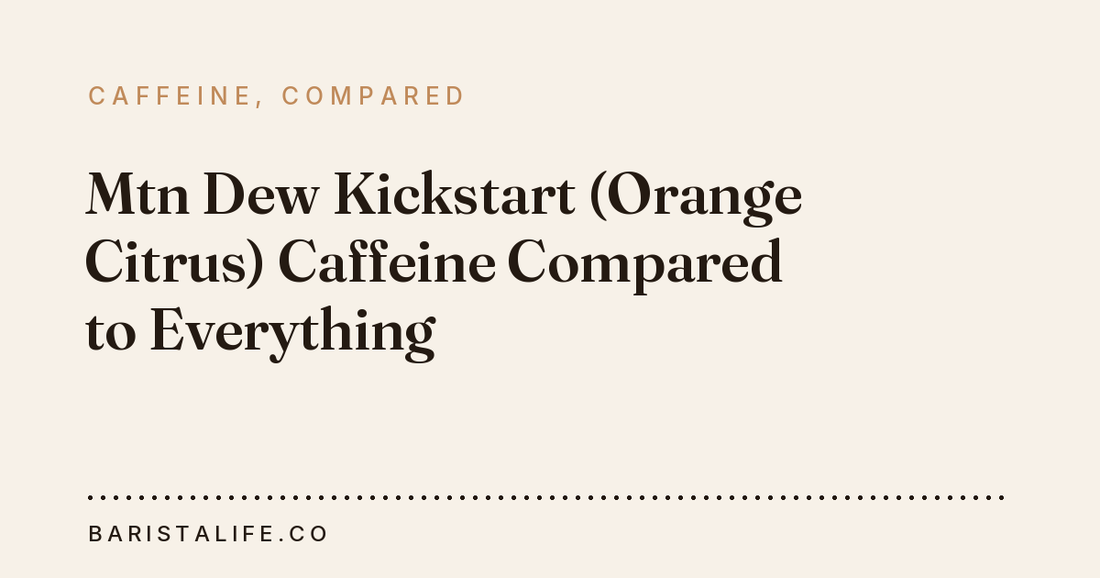 Mtn Dew Kickstart (Orange Citrus) Caffeine Compared to Everything