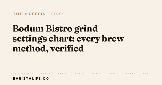 Bodum Bistro grind settings chart: every brew method, verified