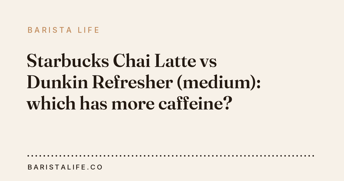 Starbucks Chai Latte vs Dunkin Refresher (medium): which has more caffeine?
