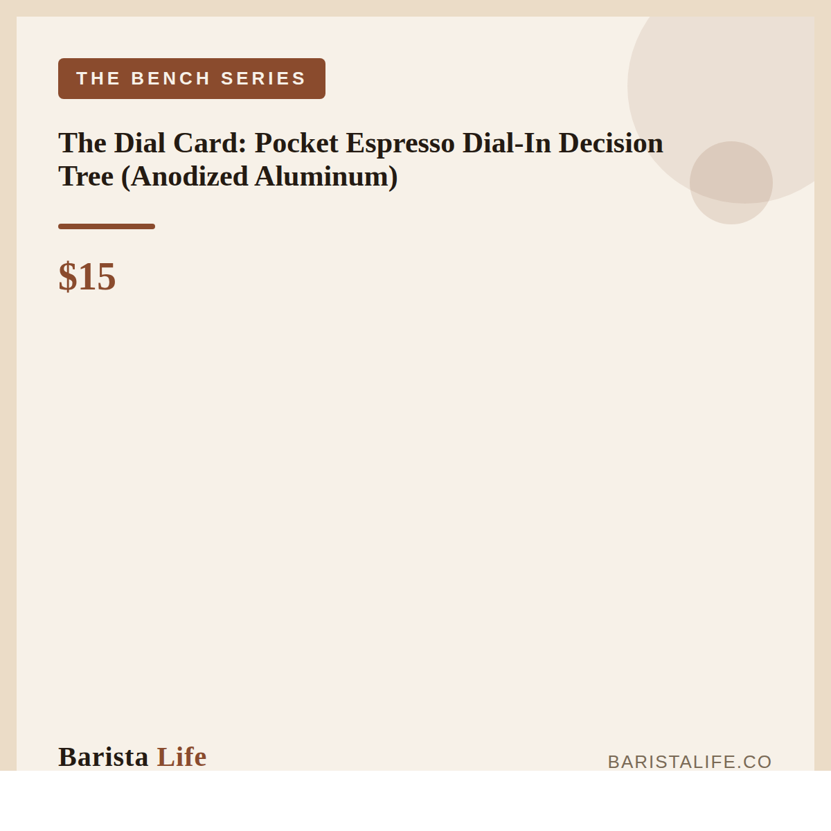 The Dial Card: Pocket Espresso Dial-In Decision Tree (Anodized Aluminum) - Barista Life