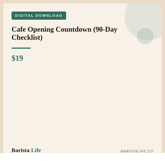 Cafe Opening Countdown (90-Day Checklist) - Barista Life