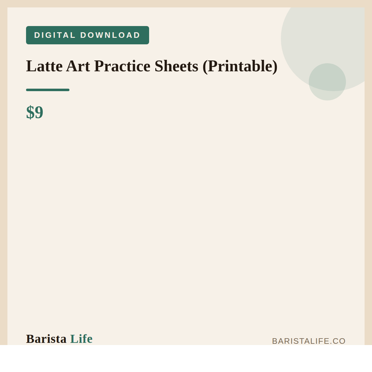 Latte Art Practice Sheets (Printable) - Barista Life
