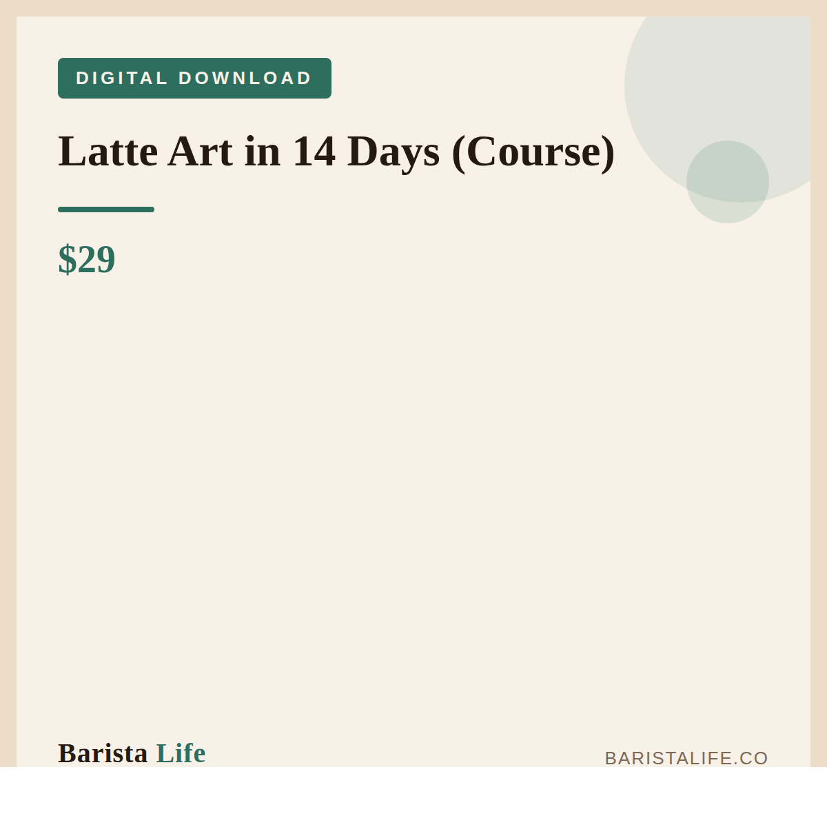Latte Art in 14 Days (Course) - Barista Life