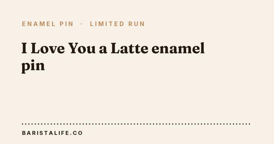 I Love You a Latte enamel pin (Valentine's limited run) concept card