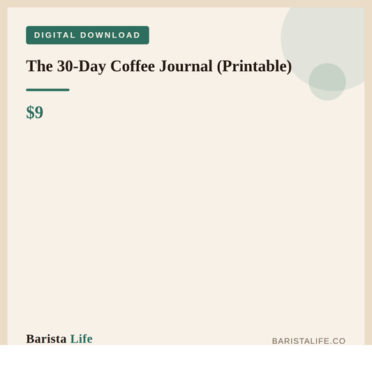 The 30-Day Coffee Journal (Printable) - Barista Life
