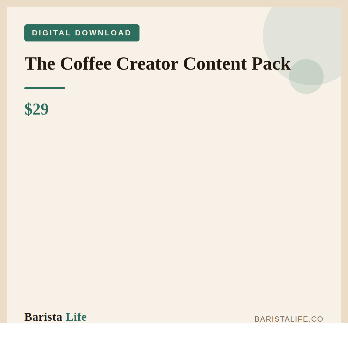 The Coffee Creator Content Pack - Barista Life