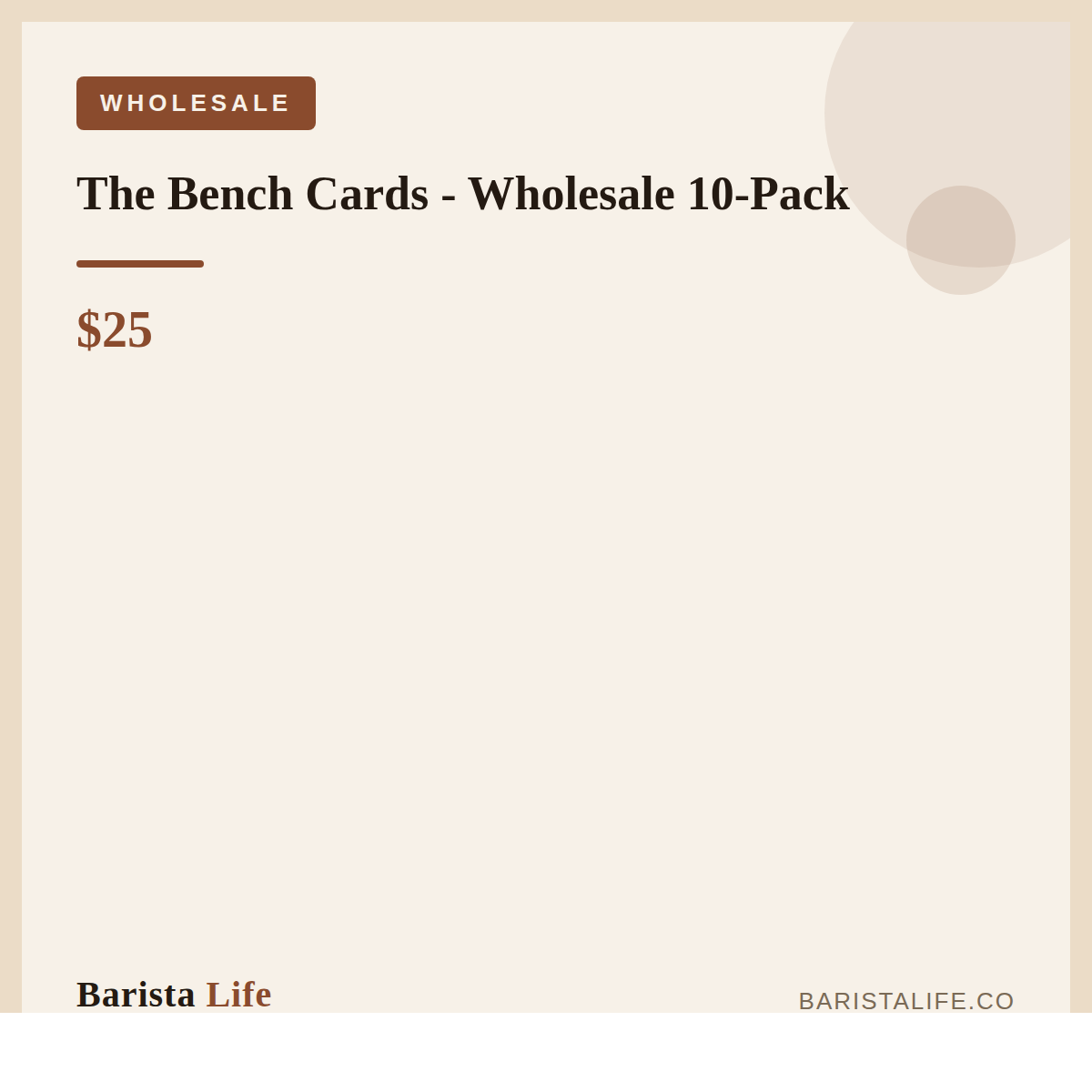 The Bench Cards - Wholesale 10-Pack - Barista Life