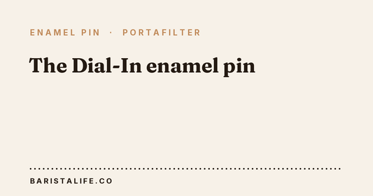 The Dial-In enamel pin concept card