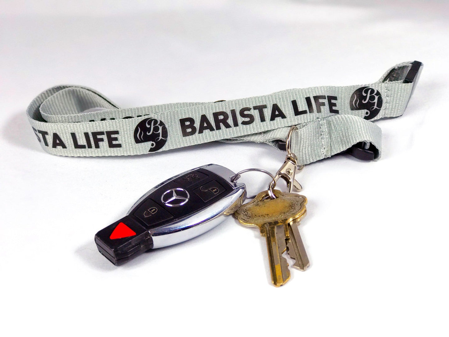 Gray Barista Life Lanyard