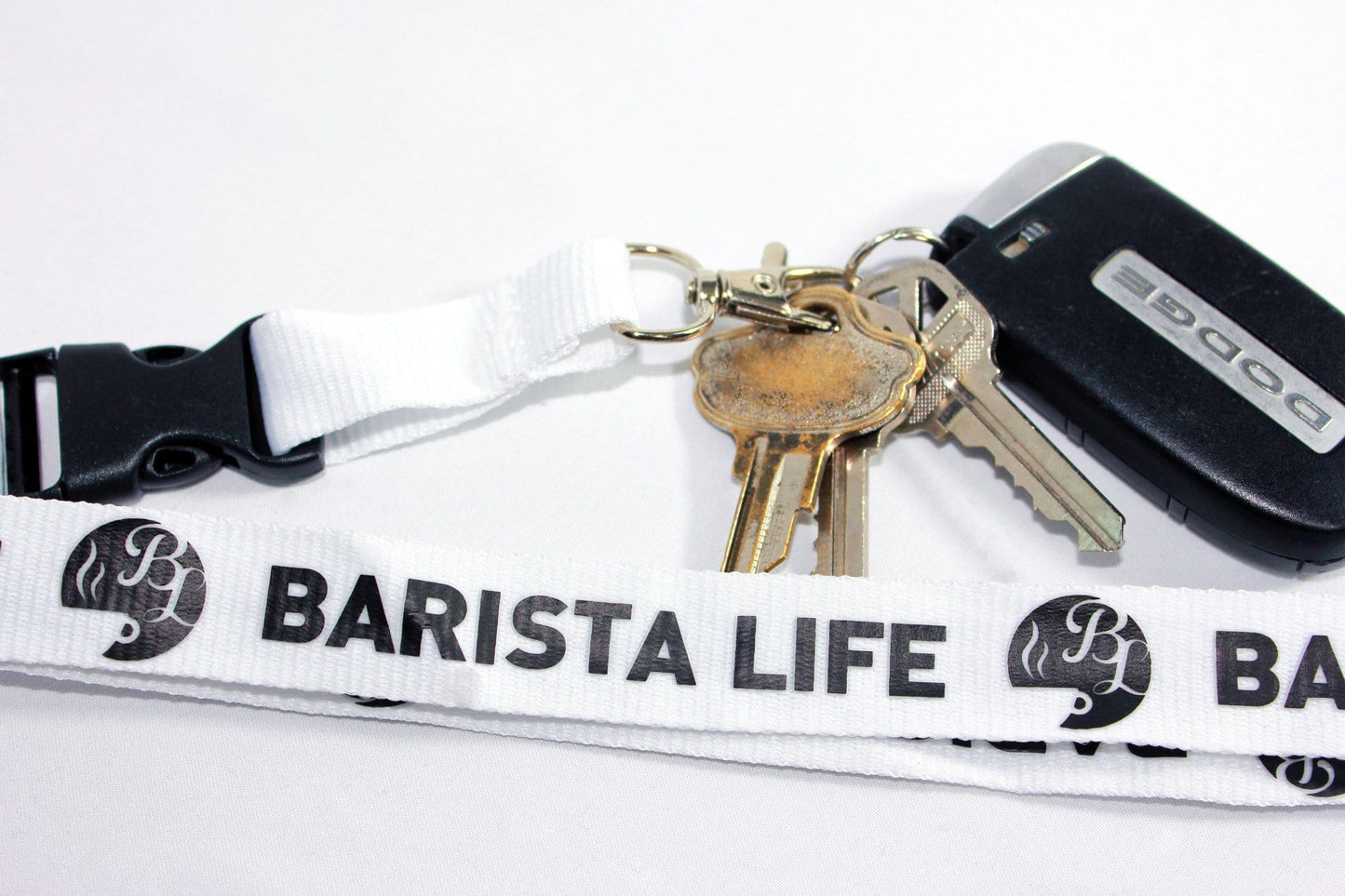 White Barista Life Lanyard